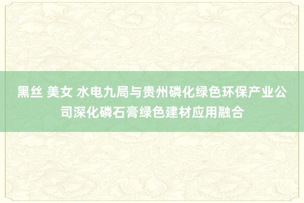 黑丝 美女 水电九局与贵州磷化绿色环保产业公司深化磷石膏绿色建材应用融合