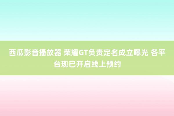西瓜影音播放器 荣耀GT负责定名成立曝光 各平台现已开启线上预约