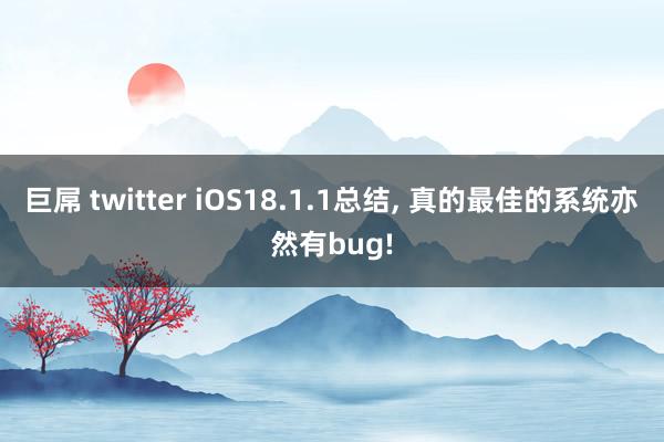 巨屌 twitter iOS18.1.1总结， 真的最佳的系统亦然有bug!
