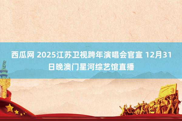西瓜网 2025江苏卫视跨年演唱会官宣 12月31日晚澳门星河综艺馆直播