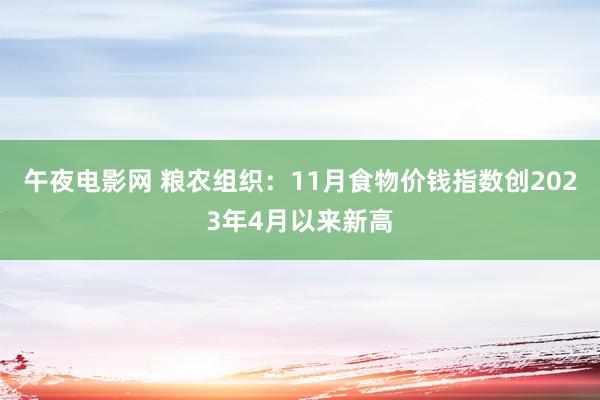 午夜电影网 粮农组织：11月食物价钱指数创2023年4月以来新高