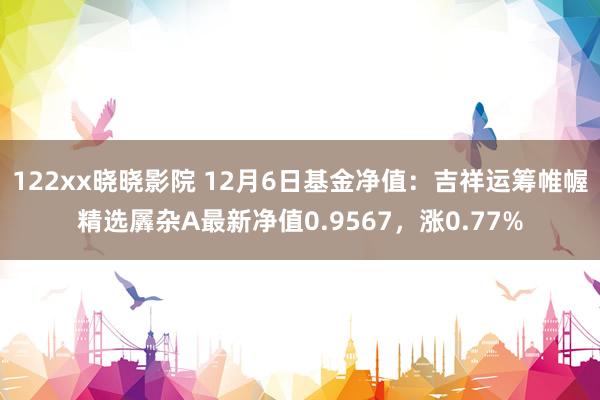 122xx晓晓影院 12月6日基金净值：吉祥运筹帷幄精选羼杂A最新净值0.9567，涨0.77%