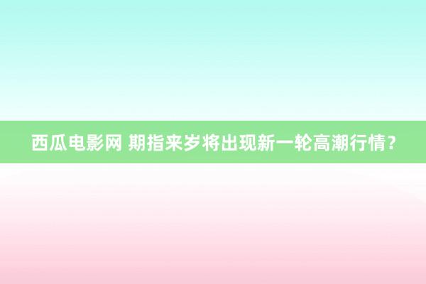 西瓜电影网 期指来岁将出现新一轮高潮行情？