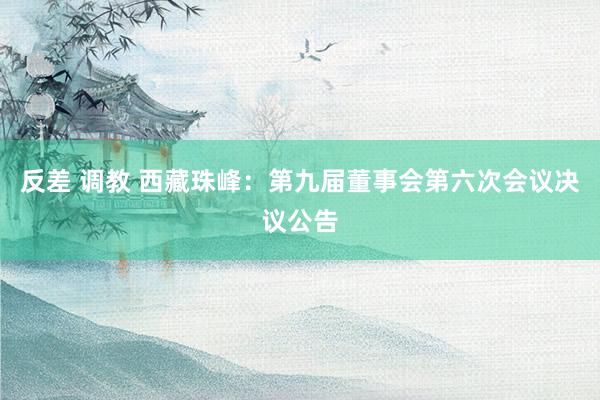 反差 调教 西藏珠峰：第九届董事会第六次会议决议公告
