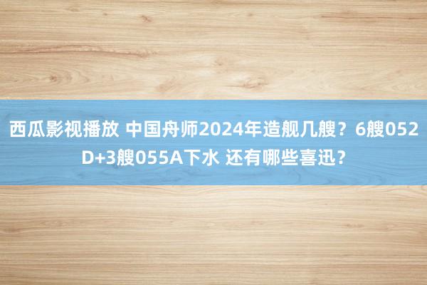 西瓜影视播放 中国舟师2024年造舰几艘？6艘052D+3艘055A下水 还有哪些喜迅？