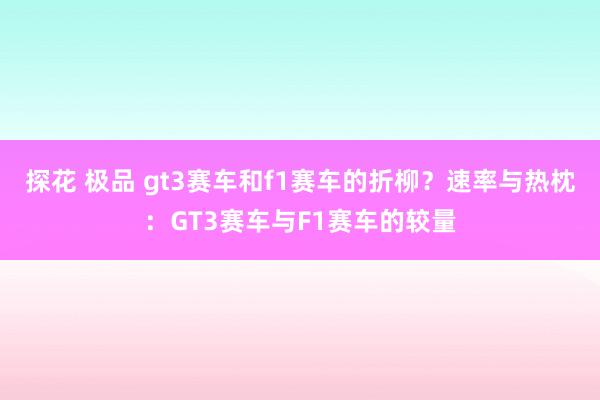 探花 极品 gt3赛车和f1赛车的折柳？速率与热枕：GT3赛车与F1赛车的较量