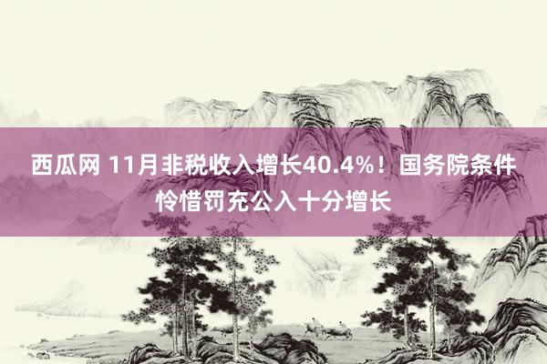 西瓜网 11月非税收入增长40.4%！国务院条件怜惜罚充公入十分增长