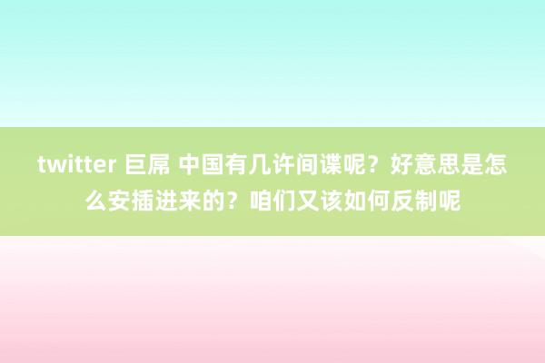 twitter 巨屌 中国有几许间谍呢？好意思是怎么安插进来的？咱们又该如何反制呢