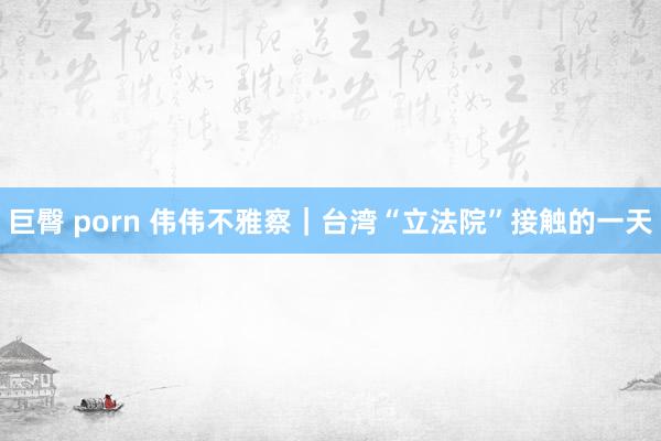 巨臀 porn 伟伟不雅察｜台湾“立法院”接触的一天