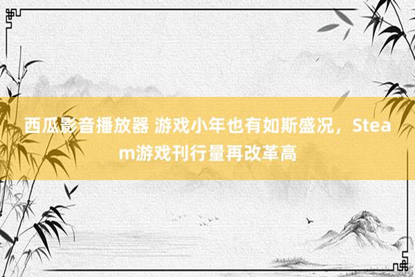 西瓜影音播放器 游戏小年也有如斯盛况，Steam游戏刊行量再改革高