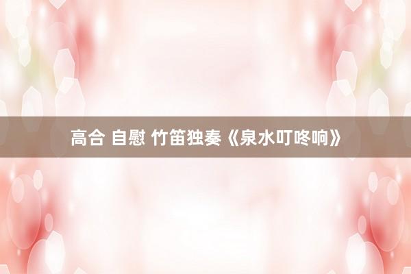 高合 自慰 竹笛独奏《泉水叮咚响》