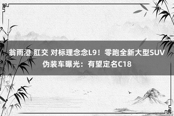 翁雨澄 肛交 对标理念念L9！零跑全新大型SUV伪装车曝光：有望定名C18