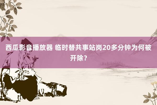 西瓜影音播放器 临时替共事站岗20多分钟为何被开除？