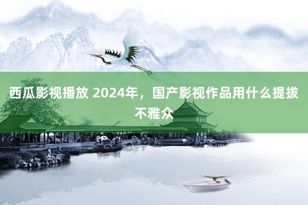 西瓜影视播放 2024年，国产影视作品用什么提拔不雅众