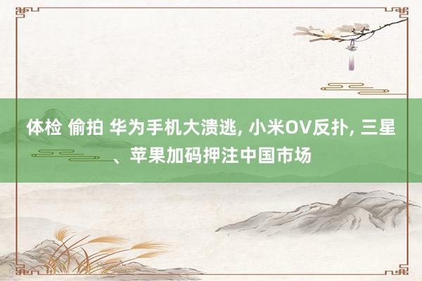 体检 偷拍 华为手机大溃逃， 小米OV反扑， 三星、苹果加码押注中国市场