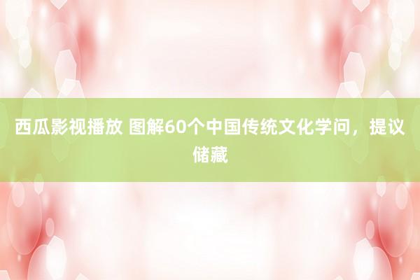 西瓜影视播放 图解60个中国传统文化学问，提议储藏