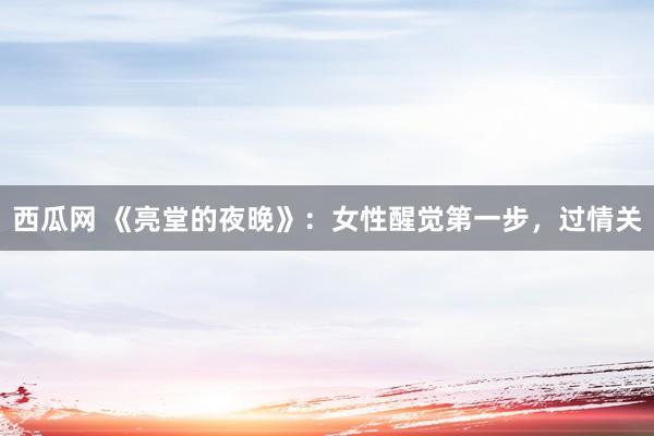 西瓜网 《亮堂的夜晚》：女性醒觉第一步，过情关