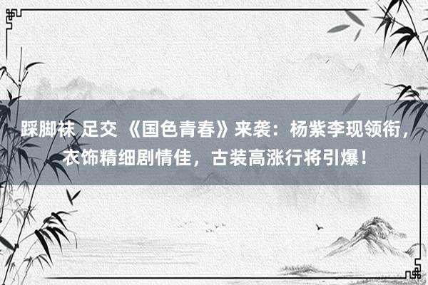 踩脚袜 足交 《国色青春》来袭：杨紫李现领衔，衣饰精细剧情佳，古装高涨行将引爆！