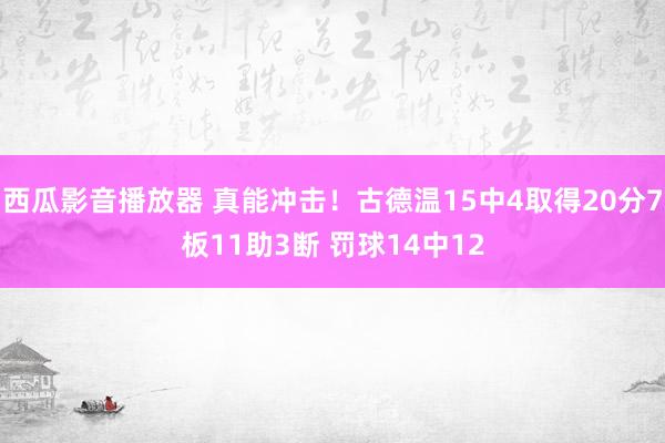 西瓜影音播放器 真能冲击！古德温15中4取得20分7板11助3断 罚球14中12