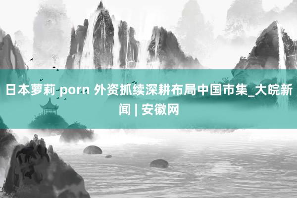 日本萝莉 porn 外资抓续深耕布局中国市集_大皖新闻 | 安徽网