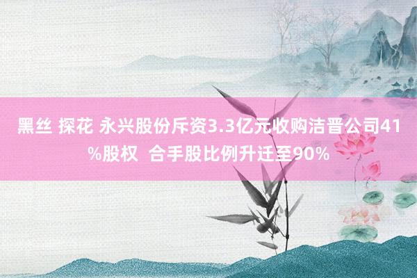 黑丝 探花 永兴股份斥资3.3亿元收购洁晋公司41%股权  合手股比例升迁至90%
