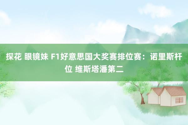 探花 眼镜妹 F1好意思国大奖赛排位赛：诺里斯杆位 维斯塔潘第二