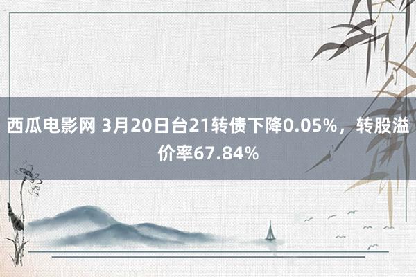 西瓜电影网 3月20日台21转债下降0.05%，转股溢价率67.84%
