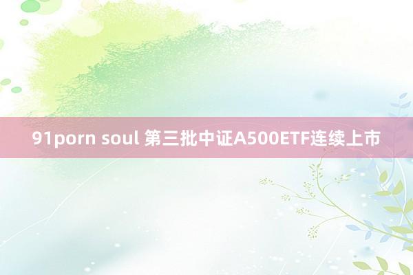 91porn soul 第三批中证A500ETF连续上市