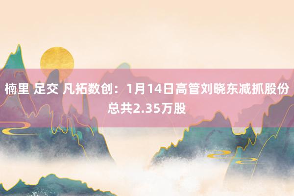 楠里 足交 凡拓数创：1月14日高管刘晓东减抓股份总共2.35万股