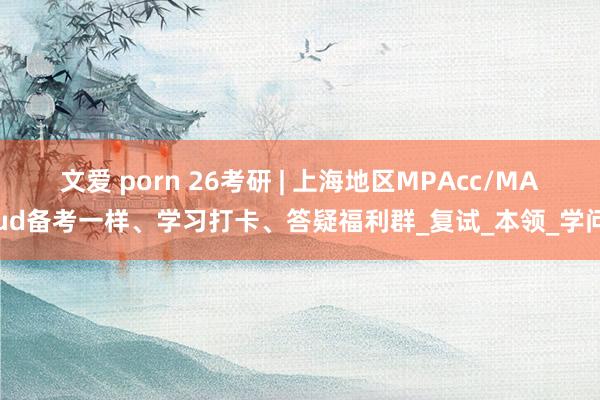 文爱 porn 26考研 | 上海地区MPAcc/MAud备考一样、学习打卡、答疑福利群_复试_本领_学问