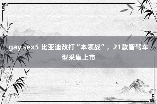 gay sex5 比亚迪改打“本领战”，21款智驾车型采集上市